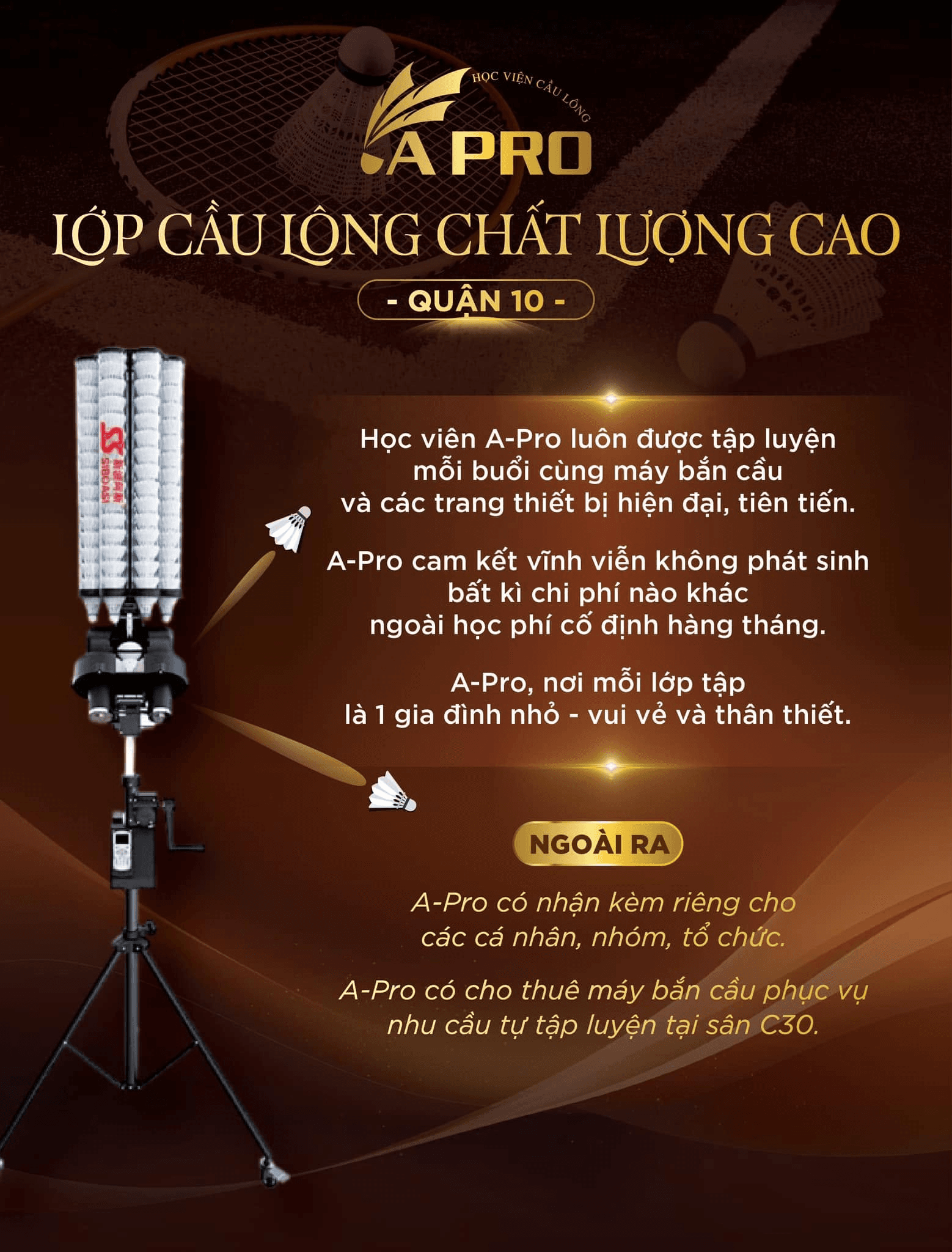 Thông tin trang thiết bị và dịch vụ A-Pro